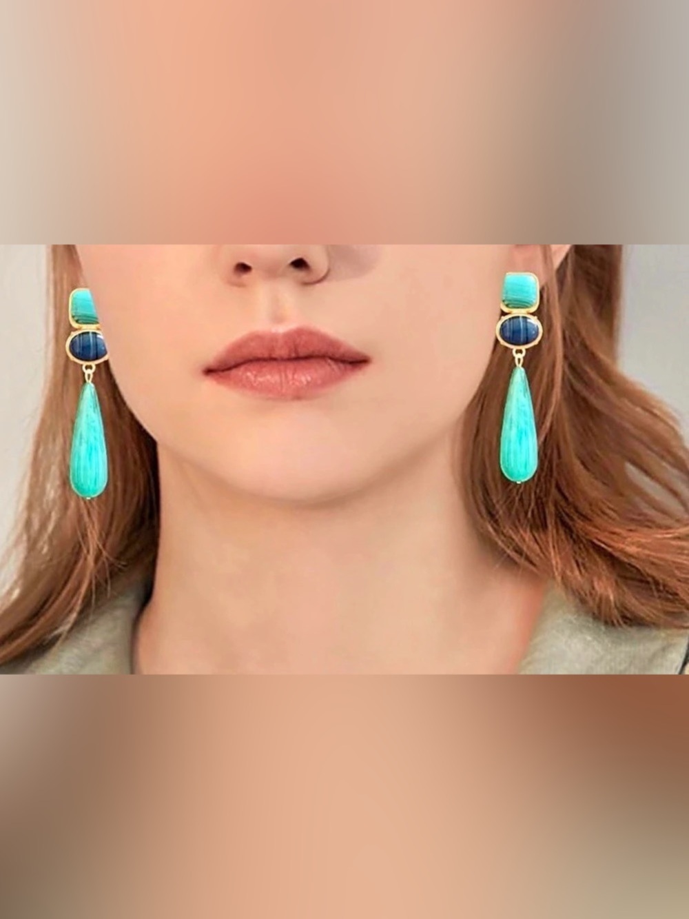 Turquoise Drop Earrings - Picture 4 of 6